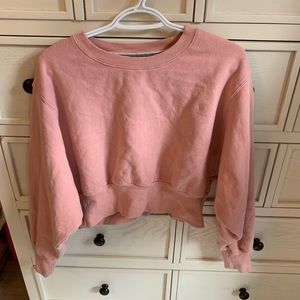 Pink Cropped Aritzia Sweater